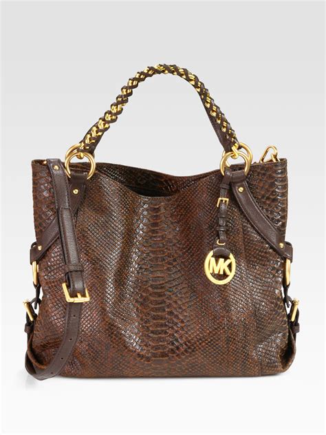 michael kors python tote bag|portefeuille Michael Kors python.